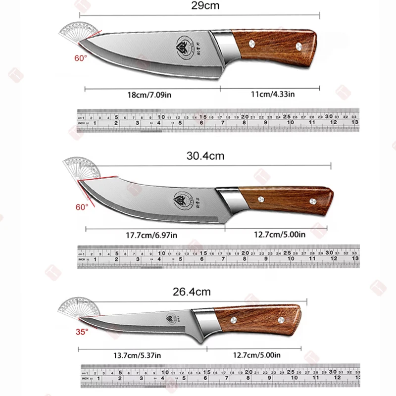 Professional Kitchen Knives Set 3pcs Chef Knife Sharp Fruit Slicing Vegetable Cutting Knife Kitchen Stainless Steel Boning Knife image 6