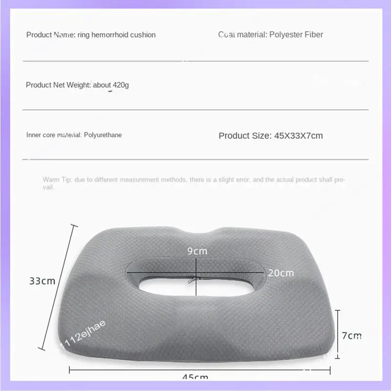 N83R 1 Stück Memory-Schaum für schwangere Frauen, langsamer Rückprall, weiches Kissen, Schmerzlinderungskissen für Schwangere, Grau