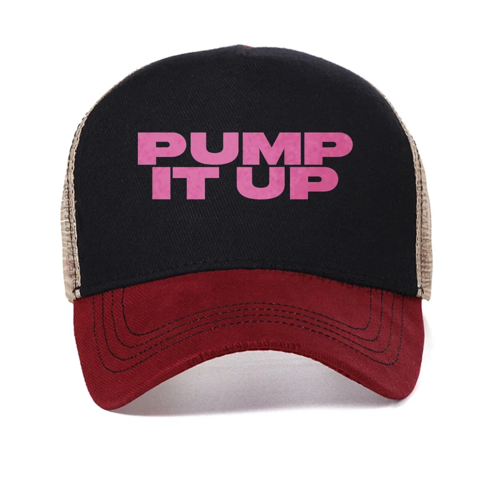 Pump It Up Pink cap The Substance Horror Movie baseball caps Men Women Casual Snapback hat adjustable mesh Trucker Hats