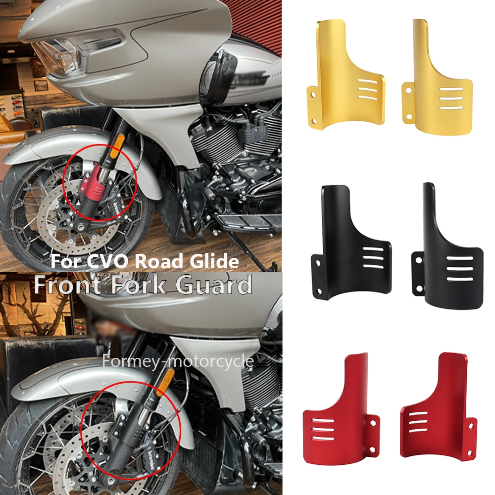 

Motorcycle Accessories 2024 Black Fork Guards Lower Shield Front For Harley Touring CVO Road Glide ST Upgrade