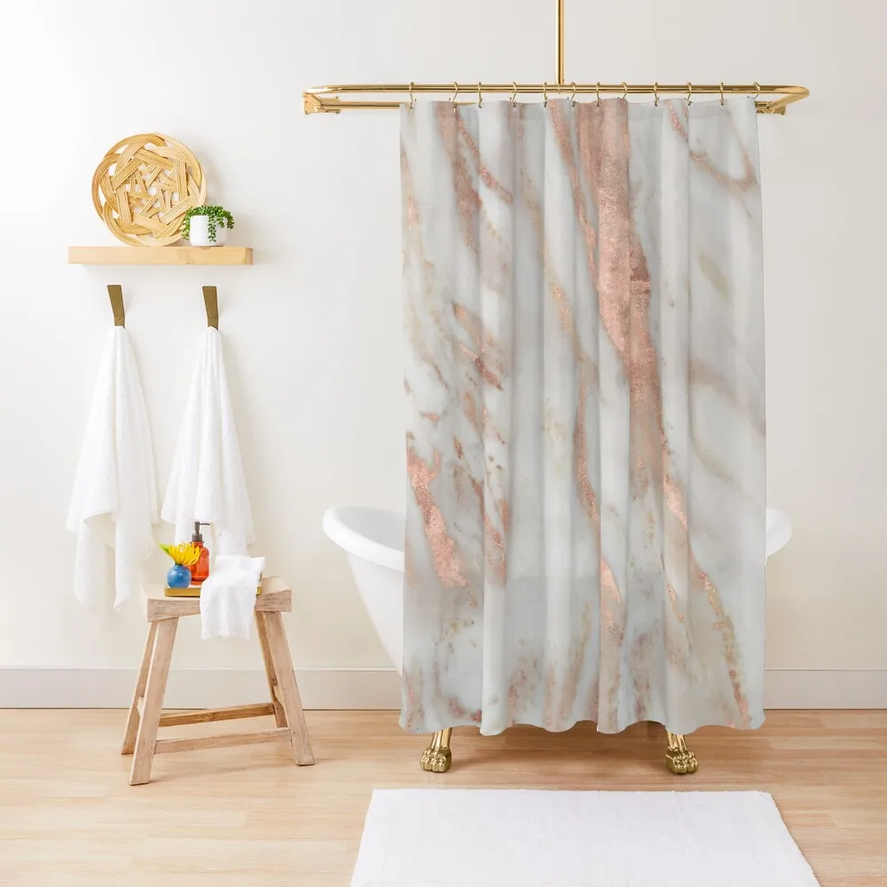 

Civezza - rose gold marble Shower Curtain Cute Shower Bathroom Accessories Curtain