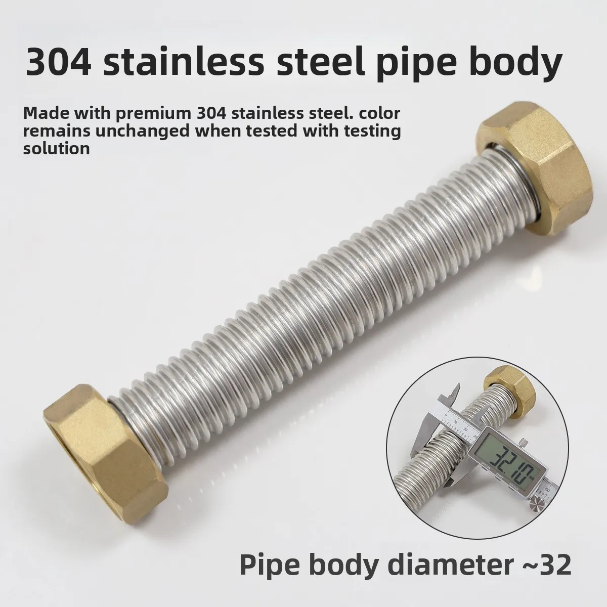 DN32 Bellows 304 Stainless Steel Engineering Special 1.2Inch Threaded Pipe Metal Explosion-proof Water Inlet Hose High Pressure