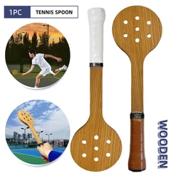 Wooden Tennis Spoon Tennis Racket Sweet Spot Trainer Tennis Training Aid Easy To Carry Grip Two-Color Optional