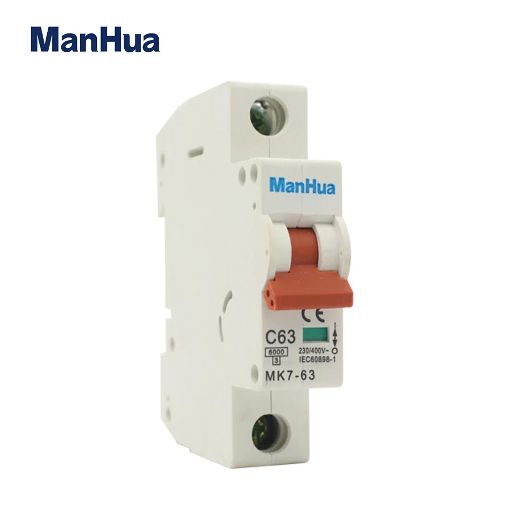 ManHua Circuit Breaker MK7-63 6000A EU Standard construction 1P ~230/400V 6A 16A 20A 32A 63A Breakers Mini Circuit Breaker
