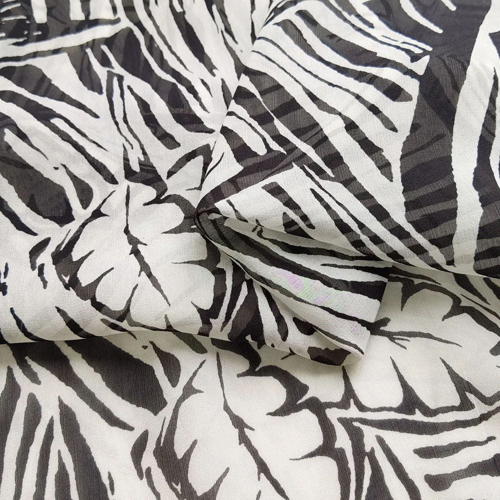 Mulberry Silk Georgette 54\'\' Wide By Meter Black White Hawaii Silk Fabric Natural