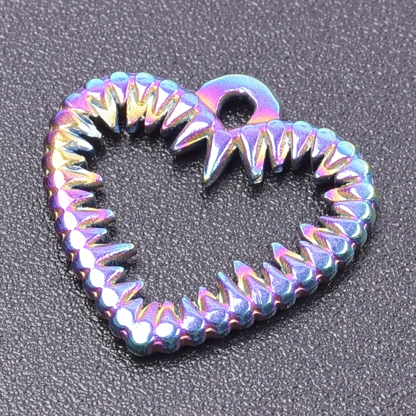 6pcs Y2k Accessories Thorn Heart Bulk Charm For Jewelry Making Bulk Stainless Steel Charm Pendant DIY Titanium Material Breloque image 5