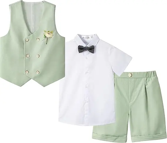 

Children's Summer New British Style Suit Vest Set Boys' Piano Host Recitation Performance Outfit Kids Performance Costume
