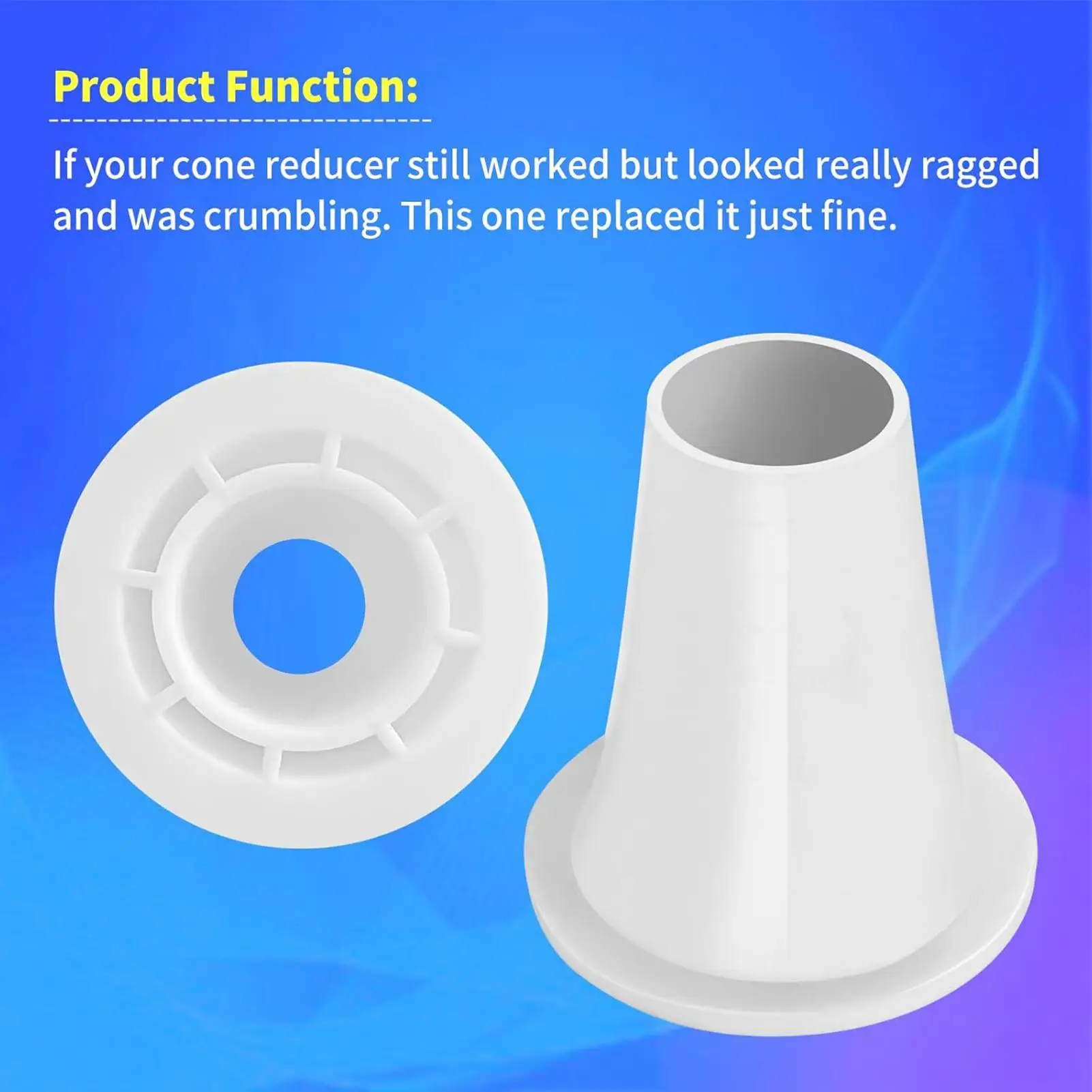 Rubber Leakproof Replacement Parts Swimming Pool Cone ReducerPool Cleaner Skimmer Reducer Adapter for Outdoor Garden Yard Patio