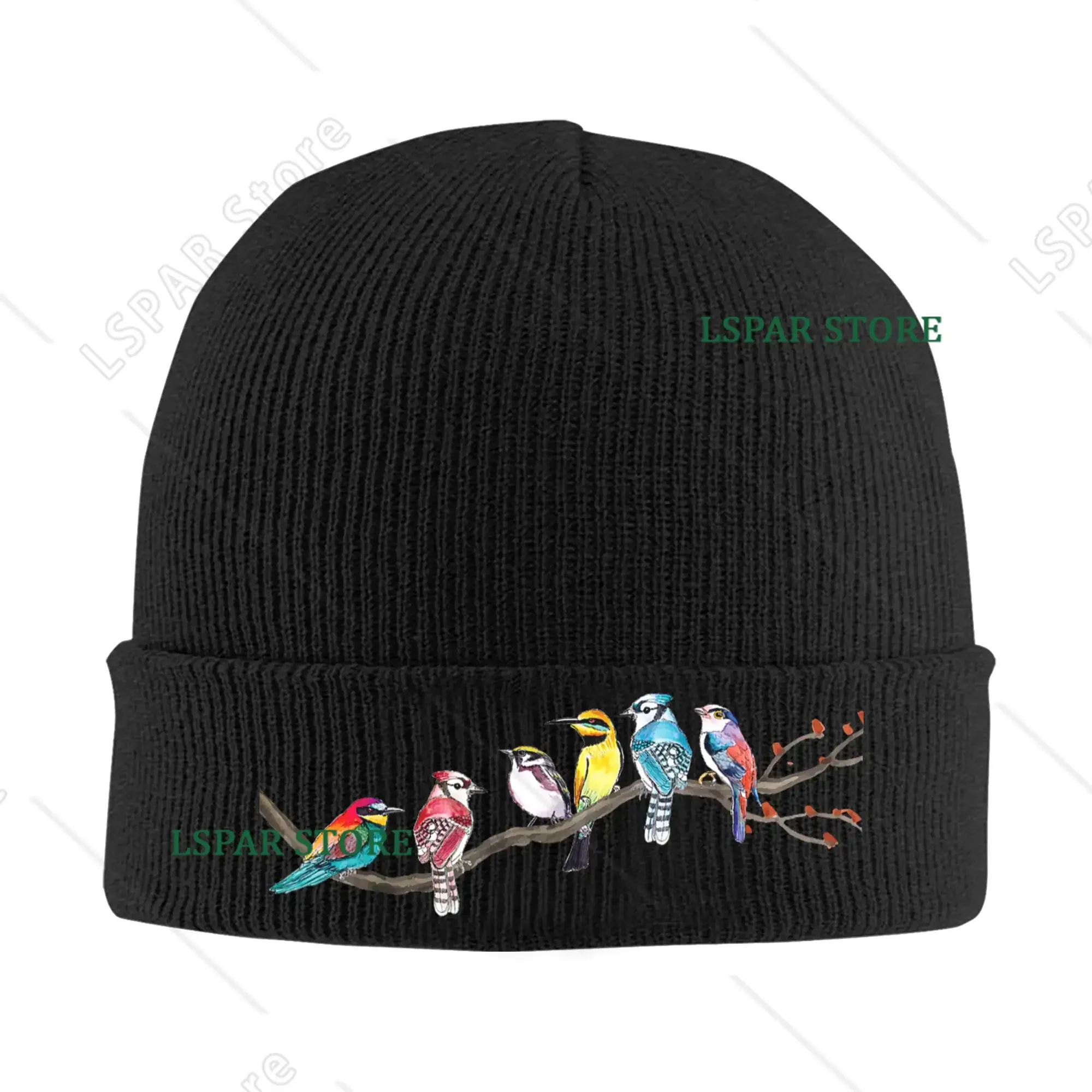 Birds On A Branch Bird Watching Bird Watcher Beanie Hats Beanies Men Women Elastic Caps Winter Kpop Bonnet Hats