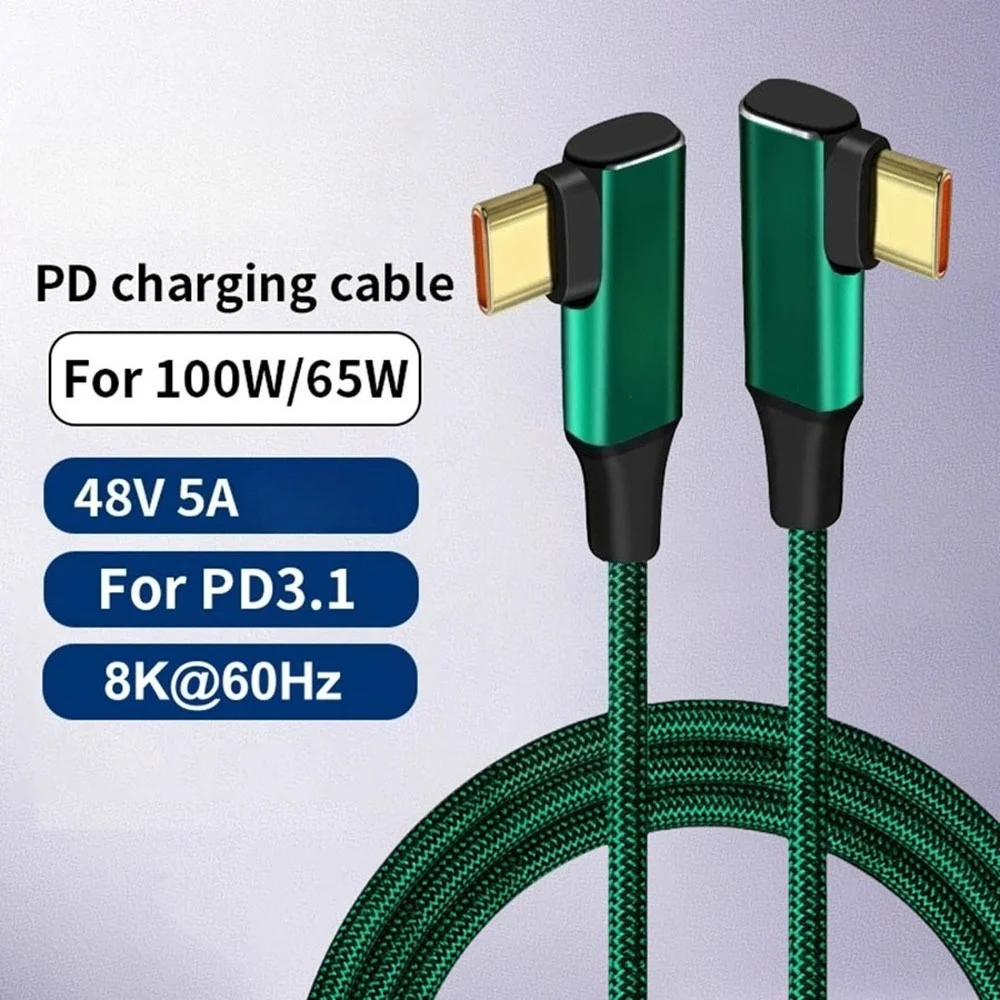 PD 90 Degree Elbow USB Type C Cable Fast Charging Phone Charger Data Cord For Samsung S24 Xiaomi Huawei Type C Quick Charge Wire