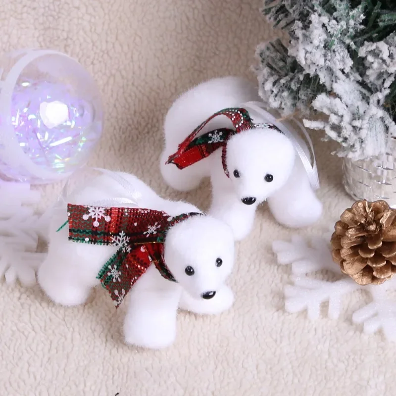 Christmas Decorations White Bear Pendant Christmas Tree Decoration Pendant Christmas Polar Bear Doll Pendant