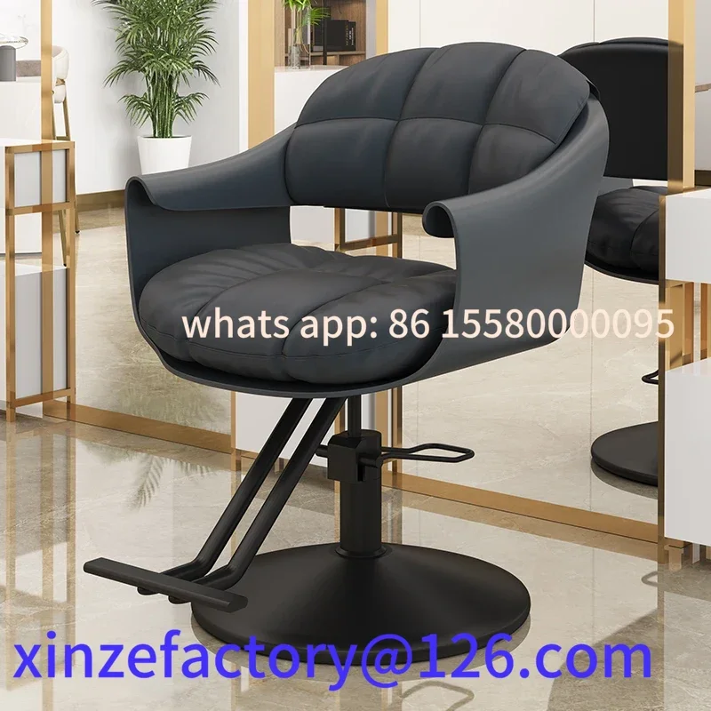 

Customizable Black Ergonomic Barber Chair Arm Rolling Cosmetic Adjustable Barber Chair Beautician Economic Silla Taller Furnitur