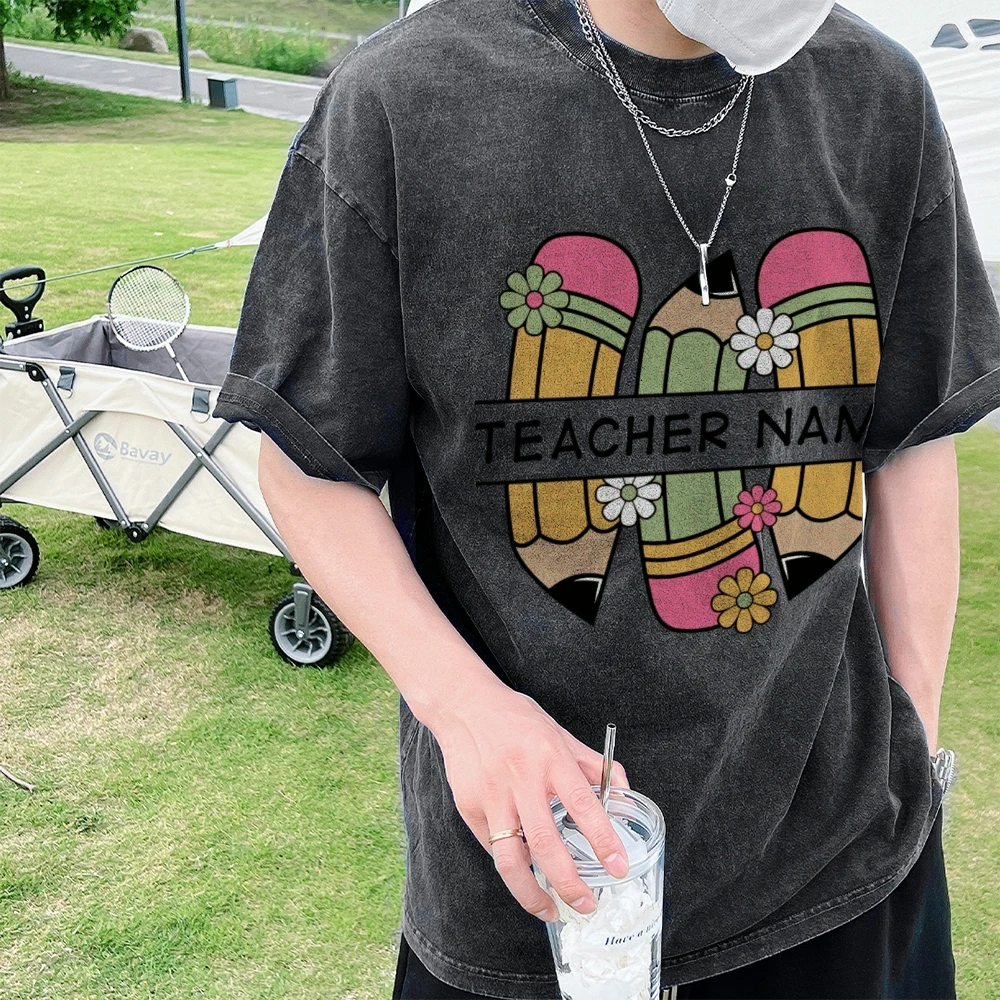

Teacher's T-shirt Y2k Luxury Brand Oversized Harajuku T-Shirt Men Cotton Short Sleeve Tshirt Summer O-Neck Soft Tops T Shirt