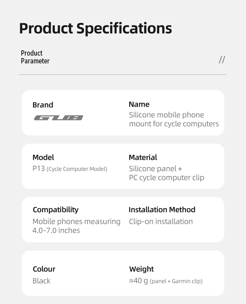 GUB P13 Handy-Fahrradhalterung, sichere Silikon-Halterung für Computer und Smartphone, kompatibel mit Garmin, Bryton, Wahoo – Detail 12