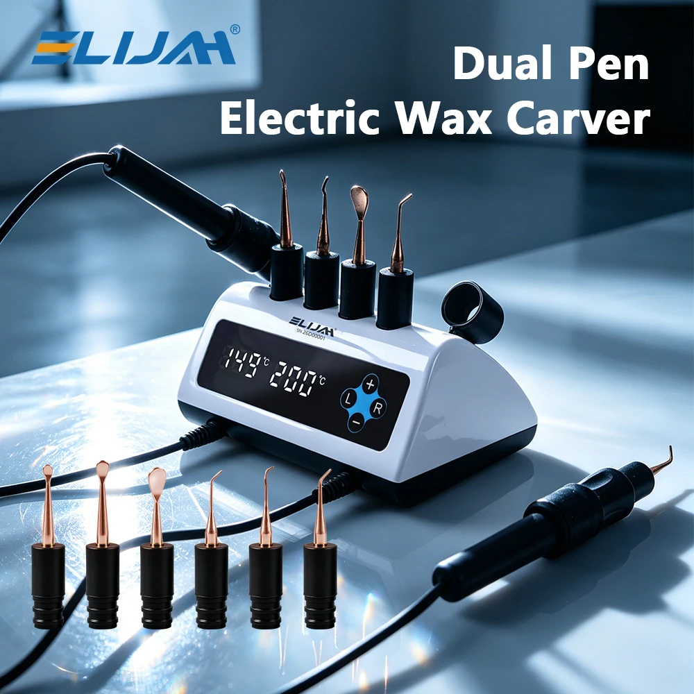 New Dental Electric Wax Carving Kit Dentistry Digital Display with Double Carving Pen 6Pcs Carving Wax Knife Tips Lab Equipment