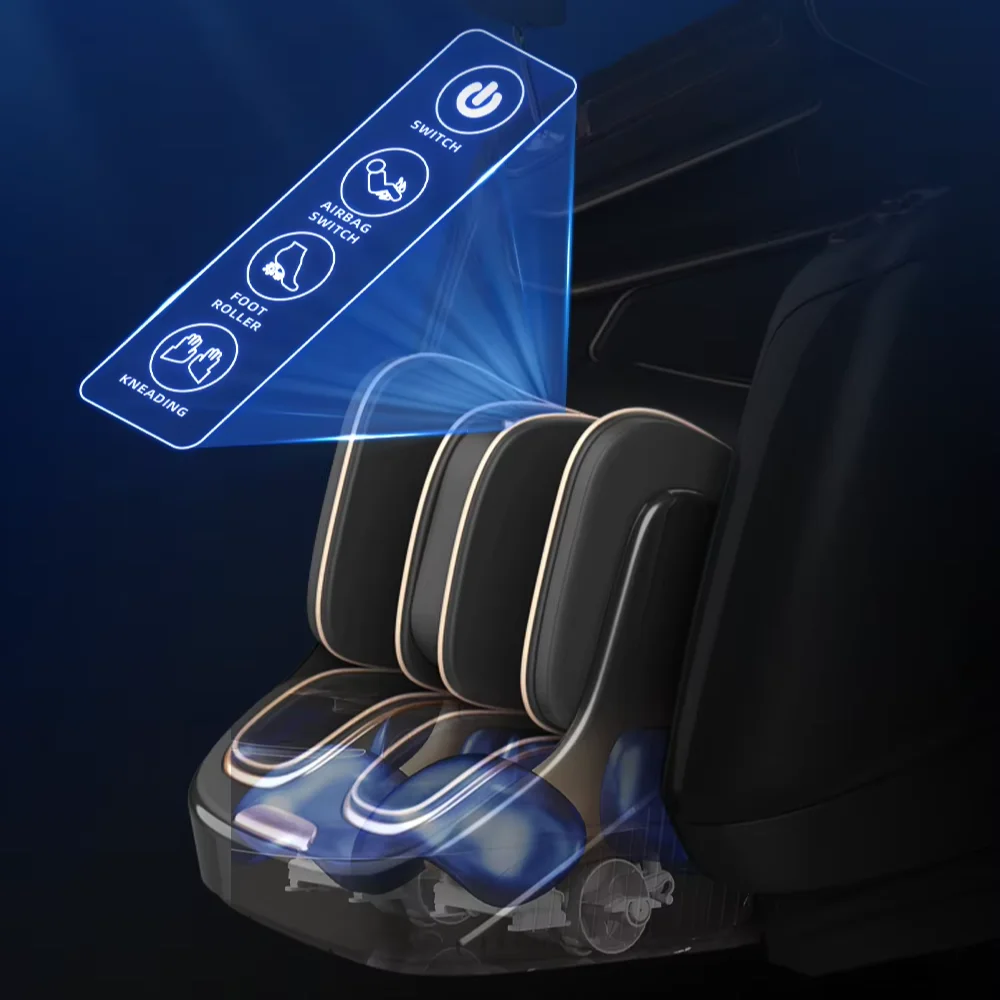 كرسي تدليك GUOHENG 4D كبير SL مزدوج الحركة لكامل الجسم عالي الجودة ذكي بدون جاذبية #4