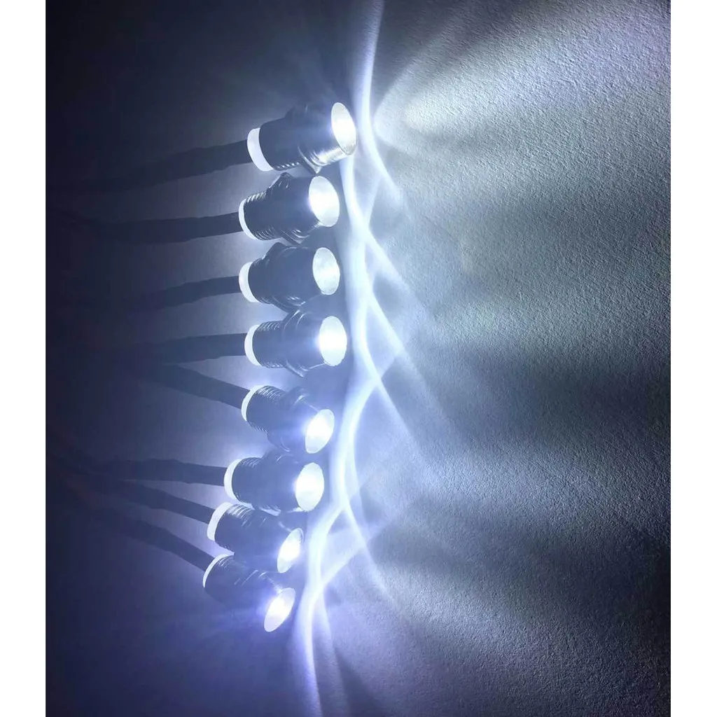 

RC High Quality LED Decorative light 8x White 5mm LED and 8pcs Metal lampshade