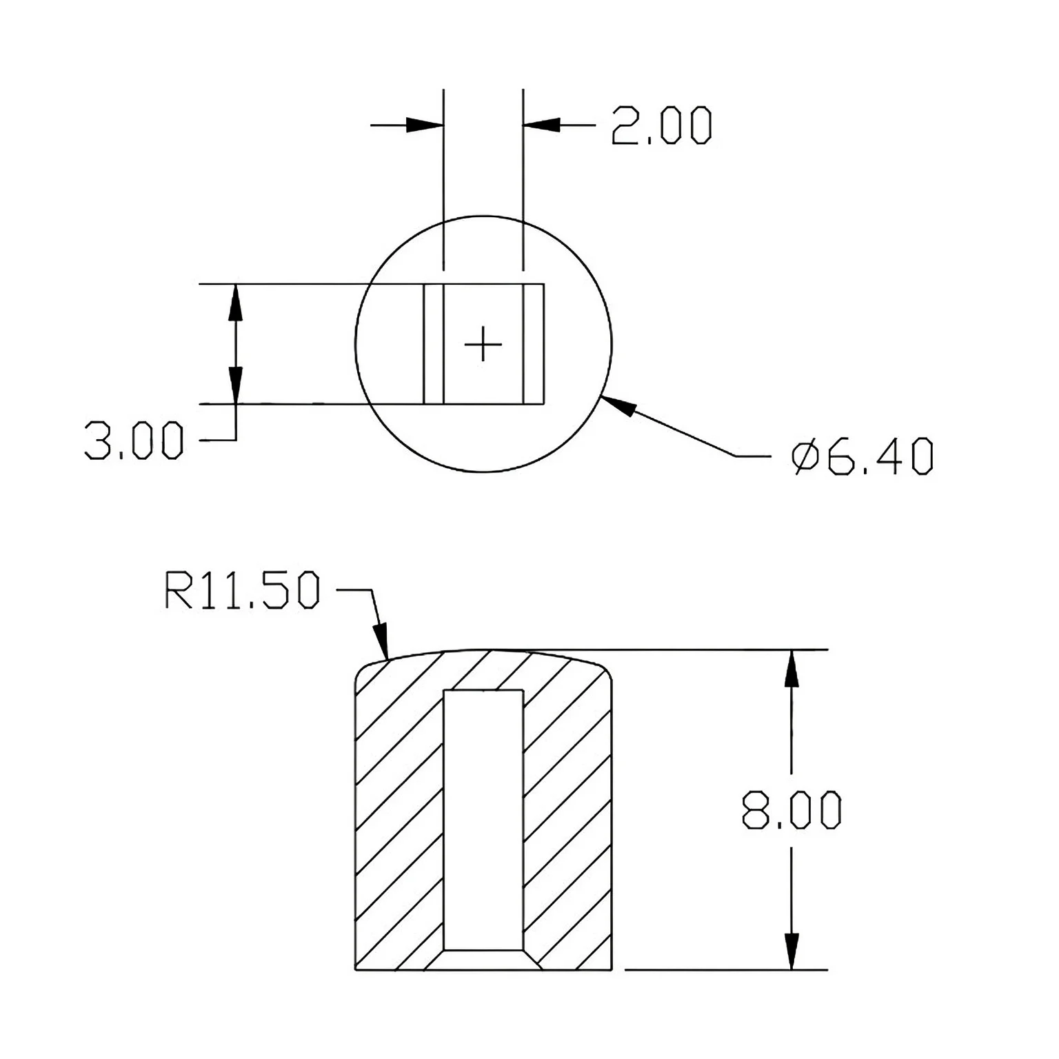A40 Round Keycap 6.4x8mm Compatible with 8.5*8 /8*8 /7*7 Self-locking Non-locking and Reset Pushbutton Switch Caps