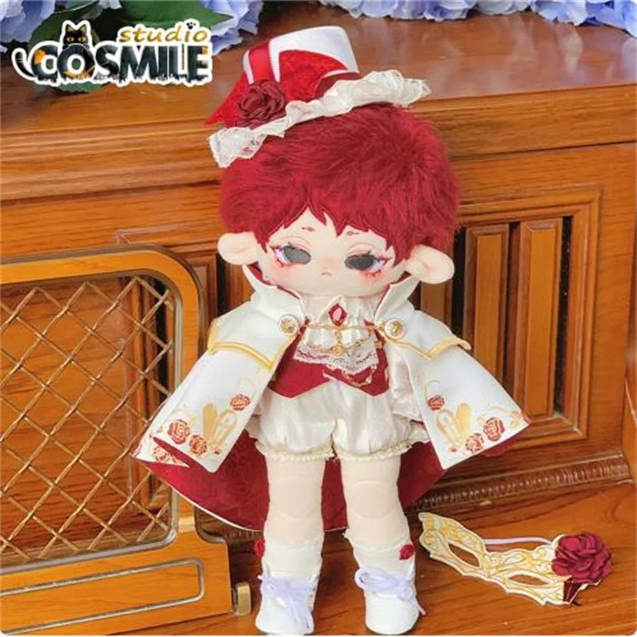 Vintage Mask Ball Gentleman Prince Vampire Knight Costume for Stuffed Plushie 20cm 30cm Plush Doll Toy Doll's Clothes Aug