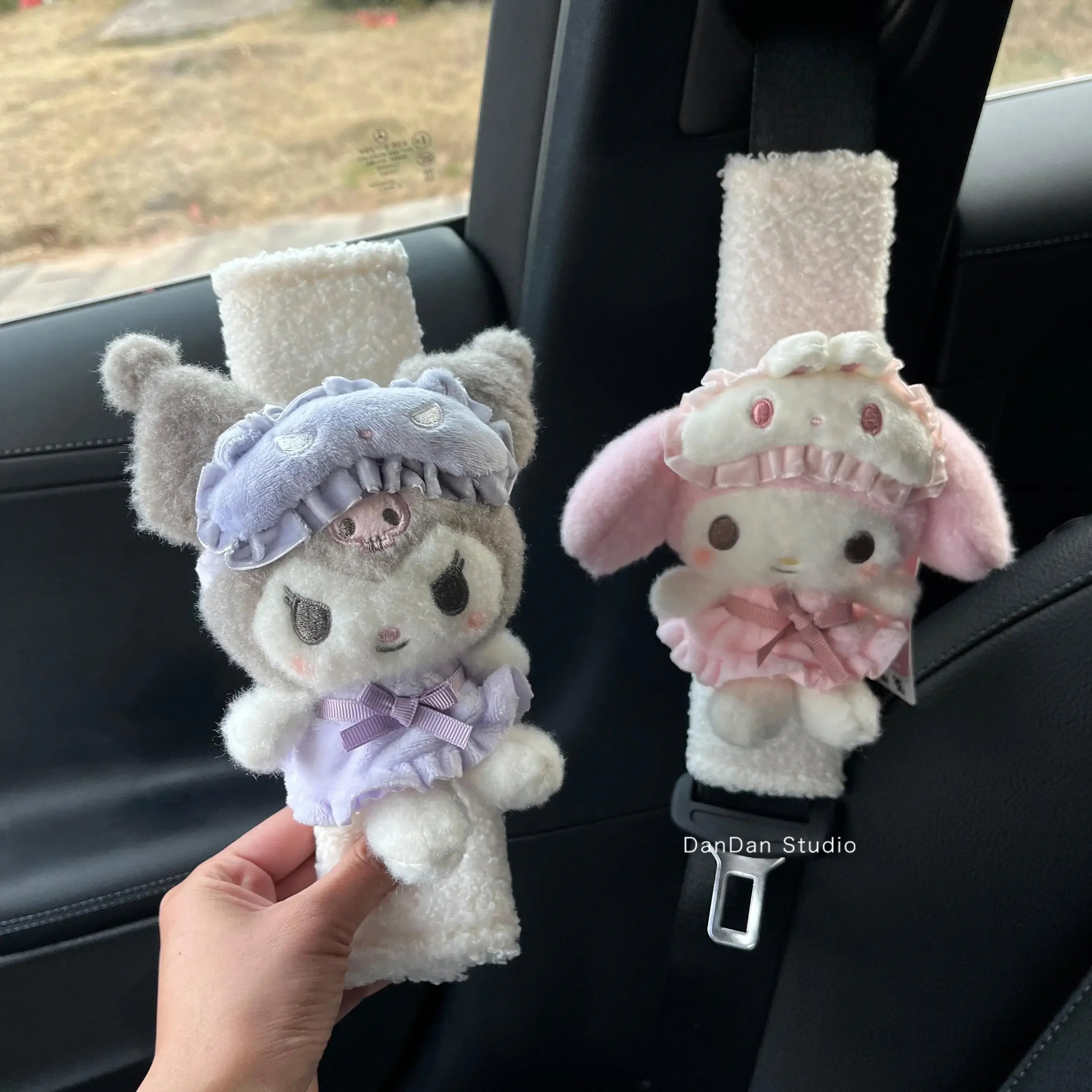 Melody macio pelúcia cinto de segurança do carro capa almofada ombro inverno confortável condução universal automóveis cinto de segurança ombro capa de assento