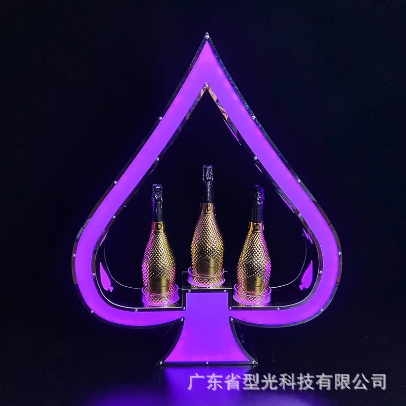 New bar wine stand Spade A three-pack wine rack KTV party champagne foreign wine display stand Creative base