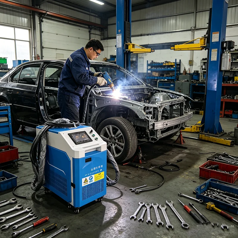 2000W Handheld 4-in-1 Laser Welder Air Cooling Multilingual Touch Screen Metal Processing Tool