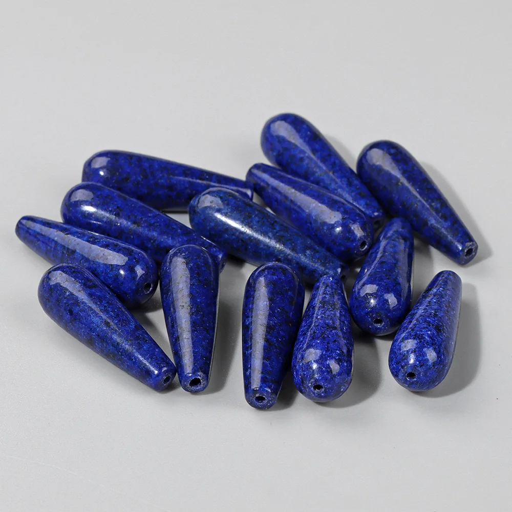 10x30mm Natural Water Drop Lapis Lazuli Stone Beads Loose Spacer Blue Beads For Jewelry Making Diy Pendant Accessories Earrings