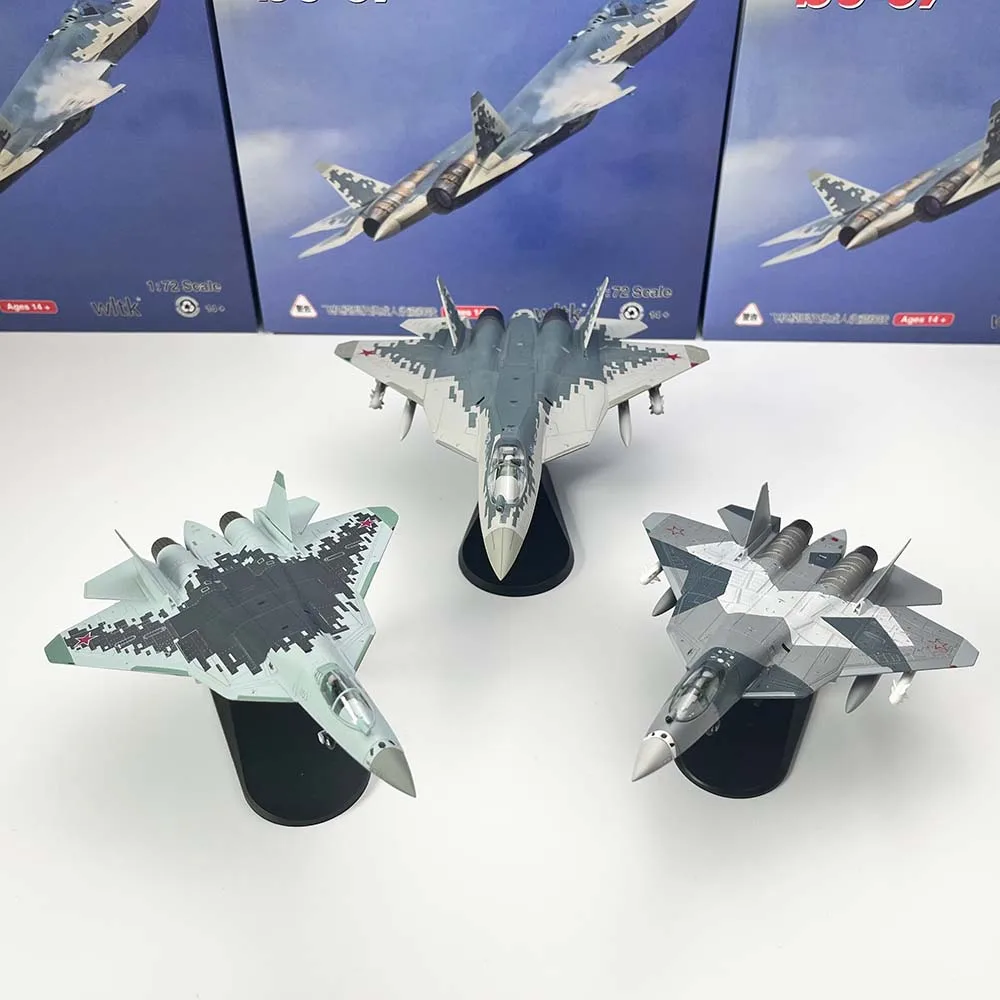 WLTK SU57 Invisible Fighter Jet Alloy Simulation Model Active Version /72 Sc Metal Toy for Ages 4 And above ex