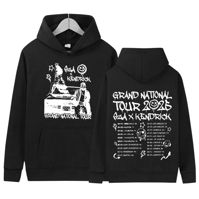 Kendrick & Sza Grand National Tour 2025 New Hoodie Unisex Hip Hop Retro Pullover Sweatshirt Men Fashion Clothing Oversized Hoody