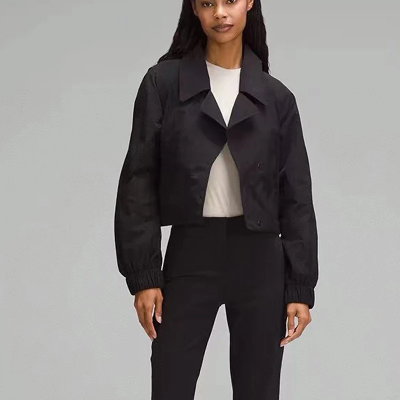 

Women's Loose Short Pleated Thin Jacket, Summer Sunscreen Clothing Quick Dry Flip Lapel Jacket Top, High Quality,Y2K,2024 NEW!