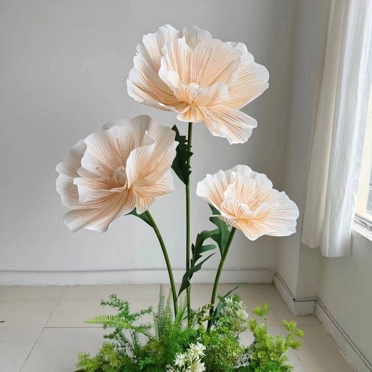 

Искусственные цветы в полоску из пенопласта, 170 см, для свадебного декора, оформления витрин, украшения сада, реквизит для фотосъемки, домашний декор