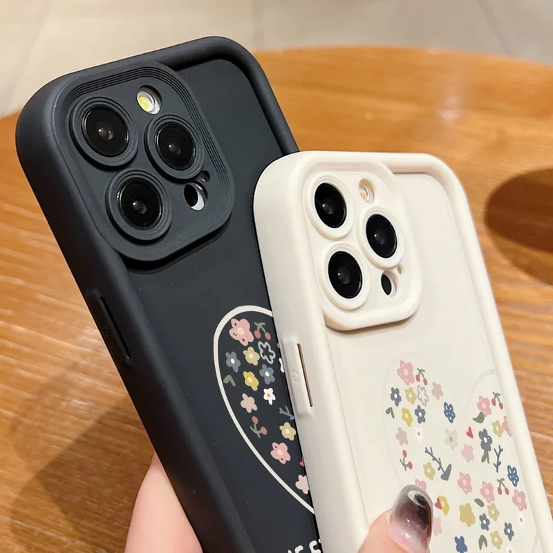 حافظة منقوشة على شكل قلوب حب حلوة لهاتف آيفون 17 حافظة لهاتف آيفون 16 15 14 13 12 Pro Max 17 16 Pro Air 16e 11 غطاء هاتف ناعم من البولي يوريثان