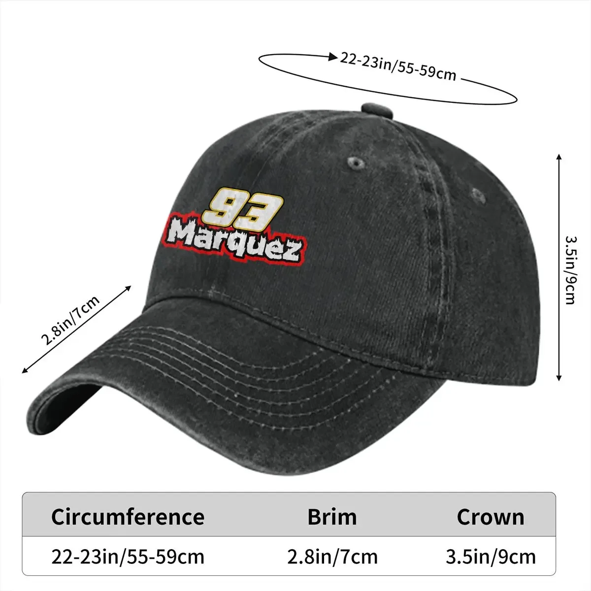 Men's and women's 93 on firree baseball caps, marquez Adjustable Hat, High Quality