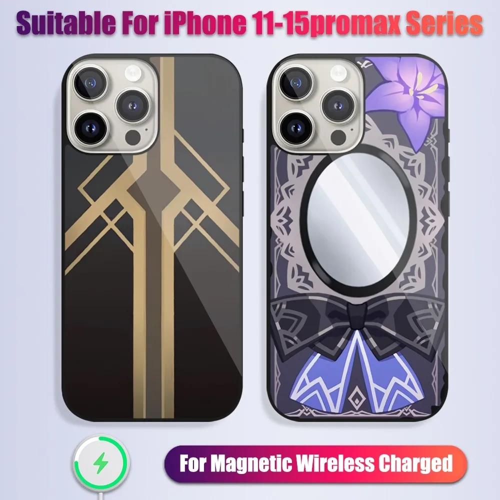 

Honkai Star Rail Game Model Phone Case For iPhone 13 14 15 11 12 Pro Max Plus Wireless Glass Charging Magsafe Magnetic Shell