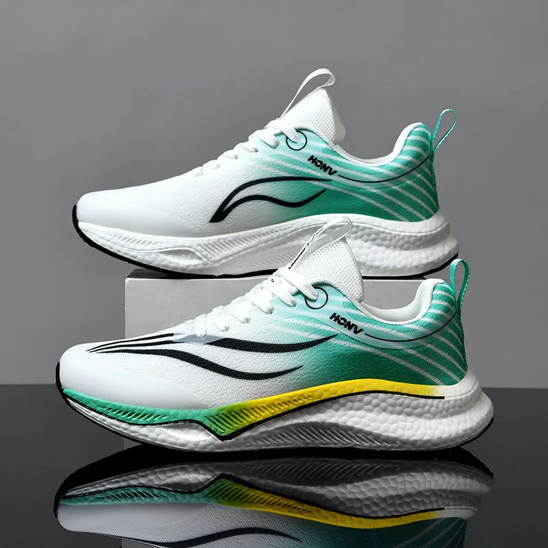 Sneakers Men Women 2024 Hot New Stretch Fabric Breathable Running Sport Shoes Trend Light Soft Hole Sole Comfortable White Shoes