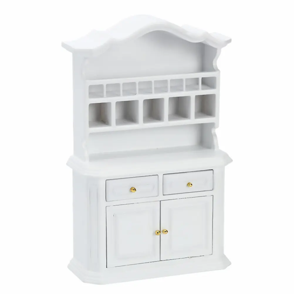 

1Pcs White 1:12 Scale Miniature Bookcase for Dollhouse Mini Furniture Display Shelf Decorative Storage Cabinet Home Office