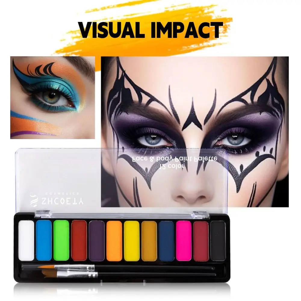 

Beauty Colorful Body Face Painting Kit Non-toxic Waterproof Halloween Makeup Tool Washable Long Lasting Body Art Painting Gifts