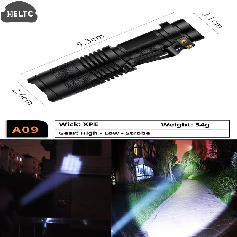 1Pcs Portable LED Camping Lamps Waterproof Tactical Flashlights 3-Mode Handheld Powerful LED Torch Light Lanterns Self Defense