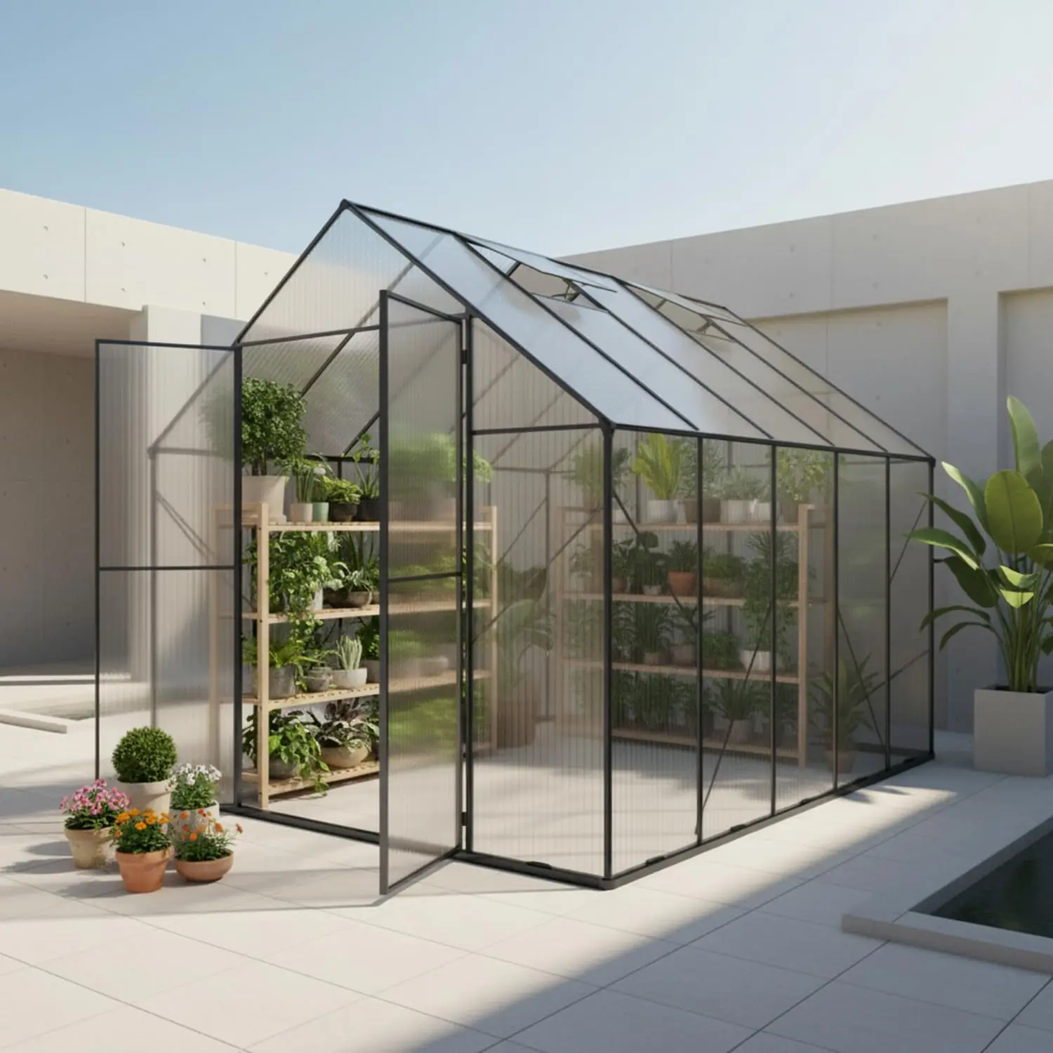 

Теплица-парник 6×12 футов из поликарбоната для улицы, сверхпрочная садовая теплица для заднего двора, на заказ