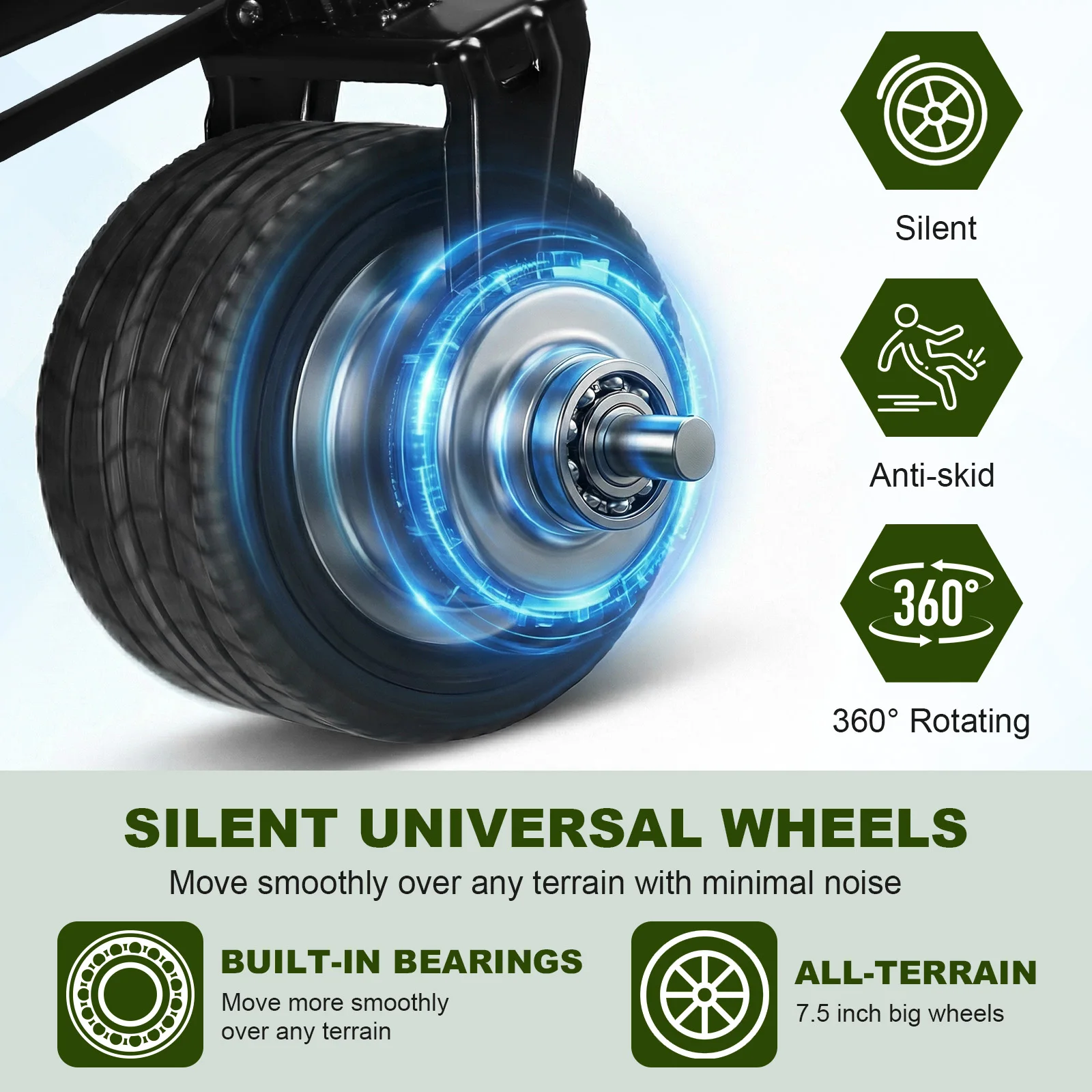 

Складная универсальная тележка из прочной ткани Оксфорд 600D с внедорожными колесами, портативная тележка для кемпинга, сада, рыбалки