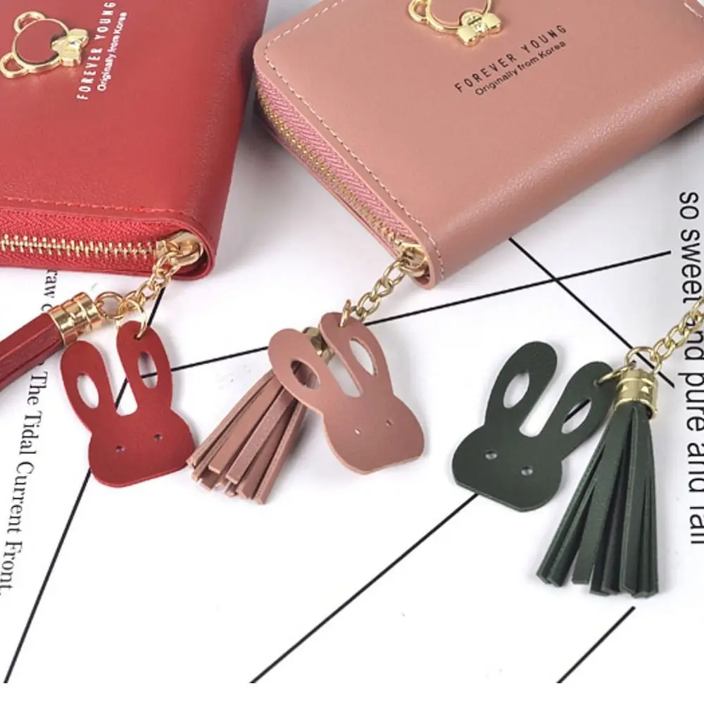 女性用合成皮革コインバッグ,かわいいパンダジッパー,クレジットカードホルダー,タッセル付きペンダント,女の子用マネーバッグ,耐久性のあるコインホルダー