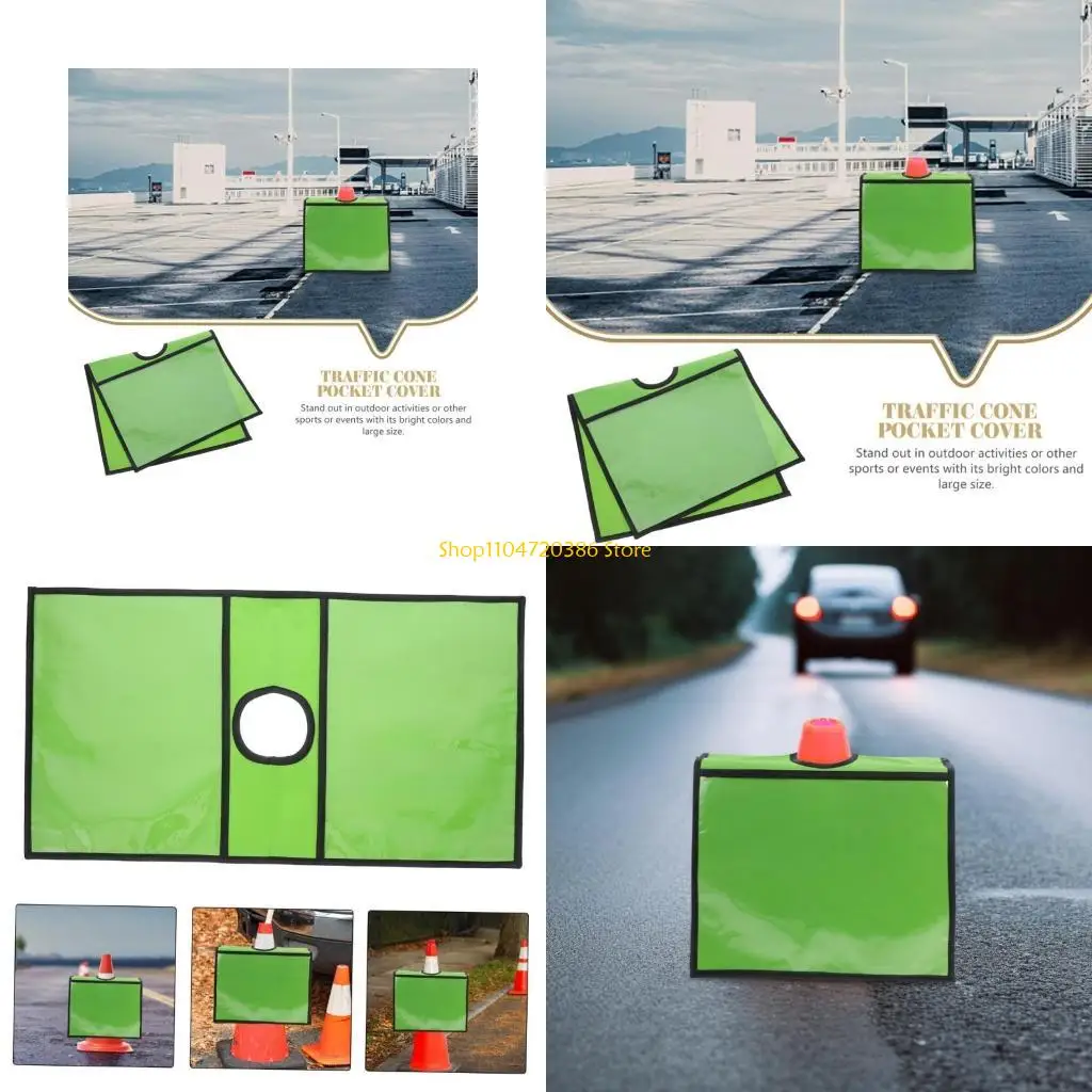 K0EA مخروط المرور غطاء للأكمام جيب قابل للفصل لـ 4 علامات ورقية متينة من قماش أكسفورد PVC تصميم مقاوم للطقس