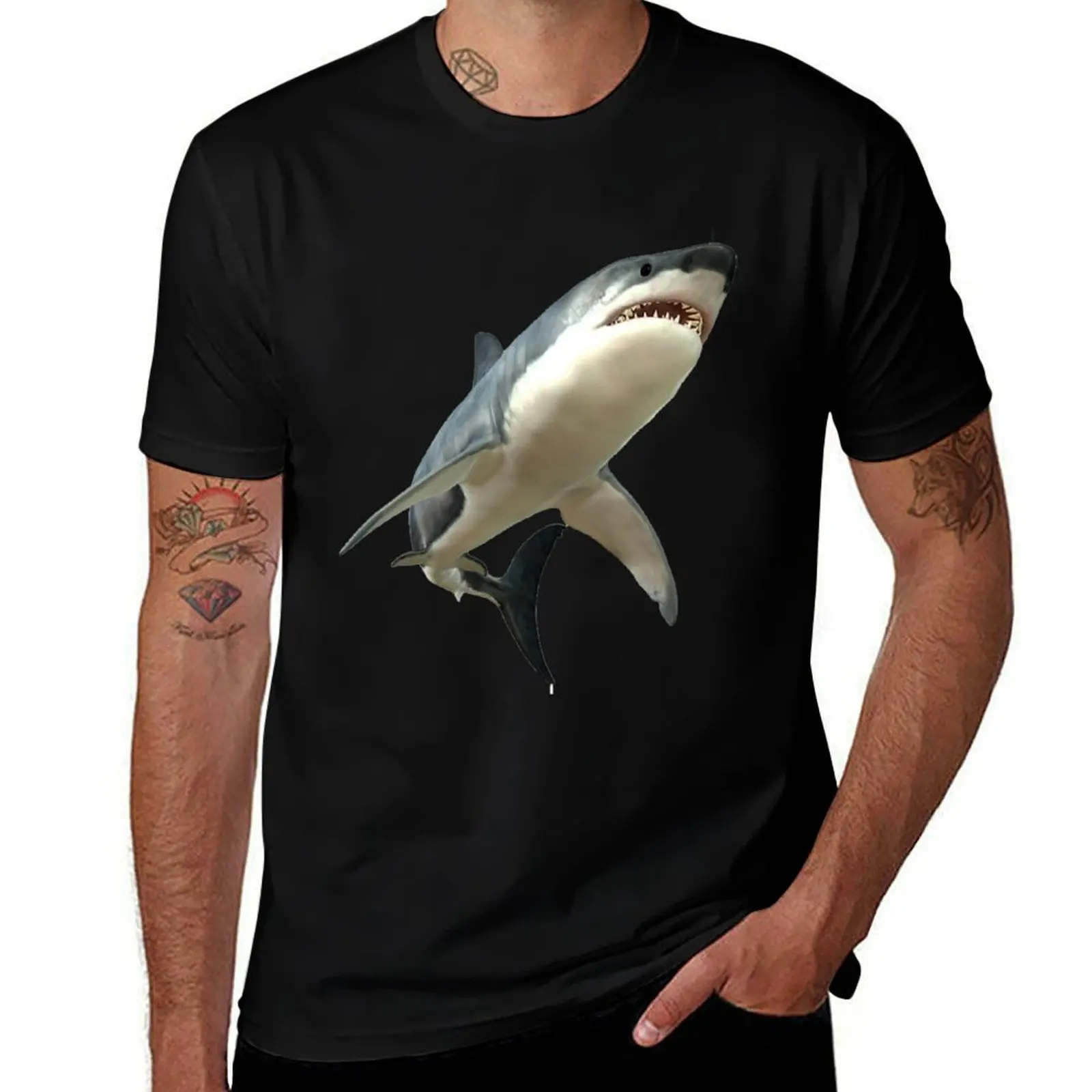 Shark 3D Design T-Shirt t shirts for man cotton funny funny t shirts man man t shirt heavy cotton T-shirt