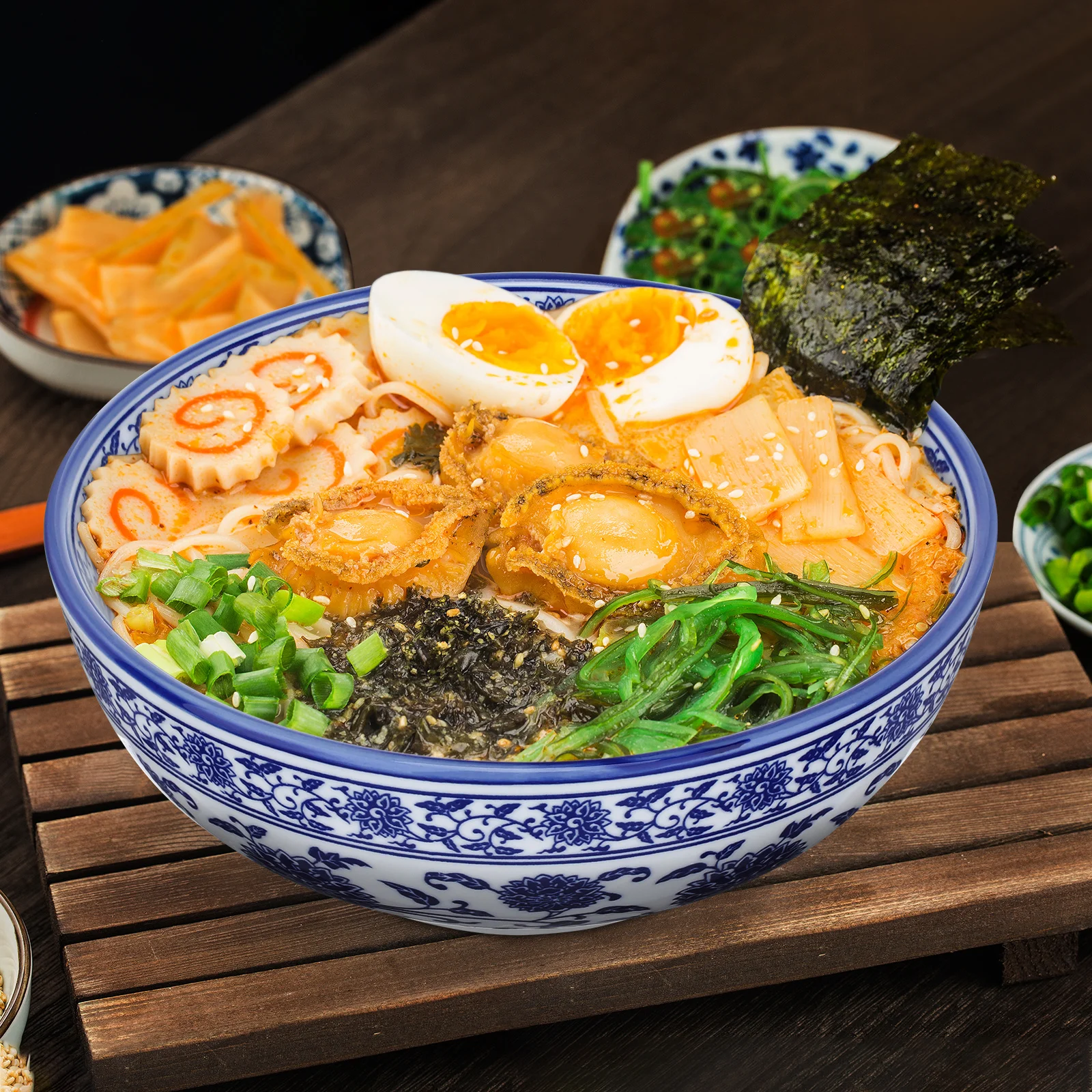 

1Pcs Chinese Style Blue and White Porcelain Ceramic Bowl Ideal Size for Dining Soup Noodles Salads Kitchen Ceramic Bowl