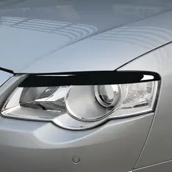Bright Black 2pcs Car Headlight Eyebrow Trim Cover For VW Passat B6 3C 2005 2006 2007 2008 2009 2010