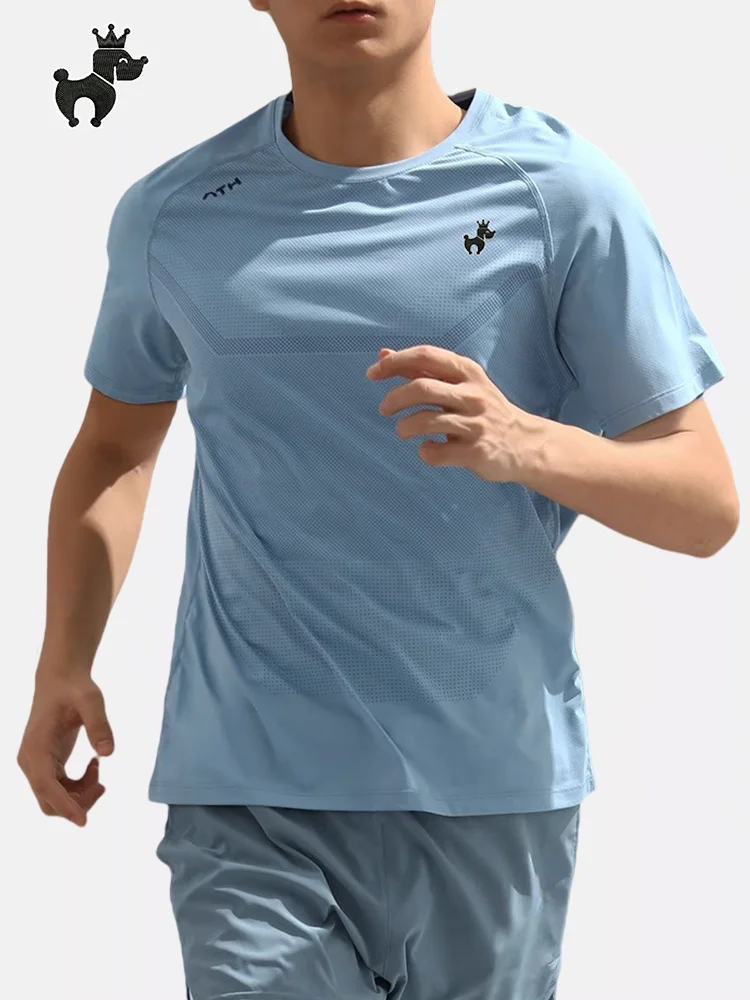 

Мужская футболка Captain Haggis из быстросохнущего шелкового материала, с коротким рукавом, для фитнеса и бега, тонкая, летняя, молодежная, приталенного кроя, с круглым вырезом