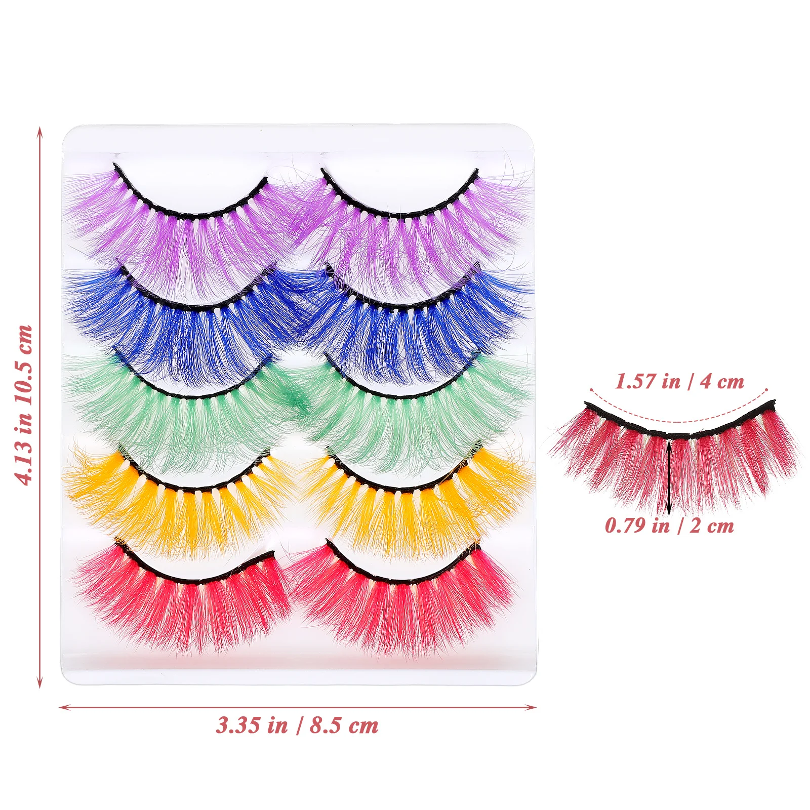 5Pairs Colorful Fake Eyelashes Creative Daily Party Makeup Long Thin Comfortable False Lashes Fake Eyelashes Beauty Eyelash