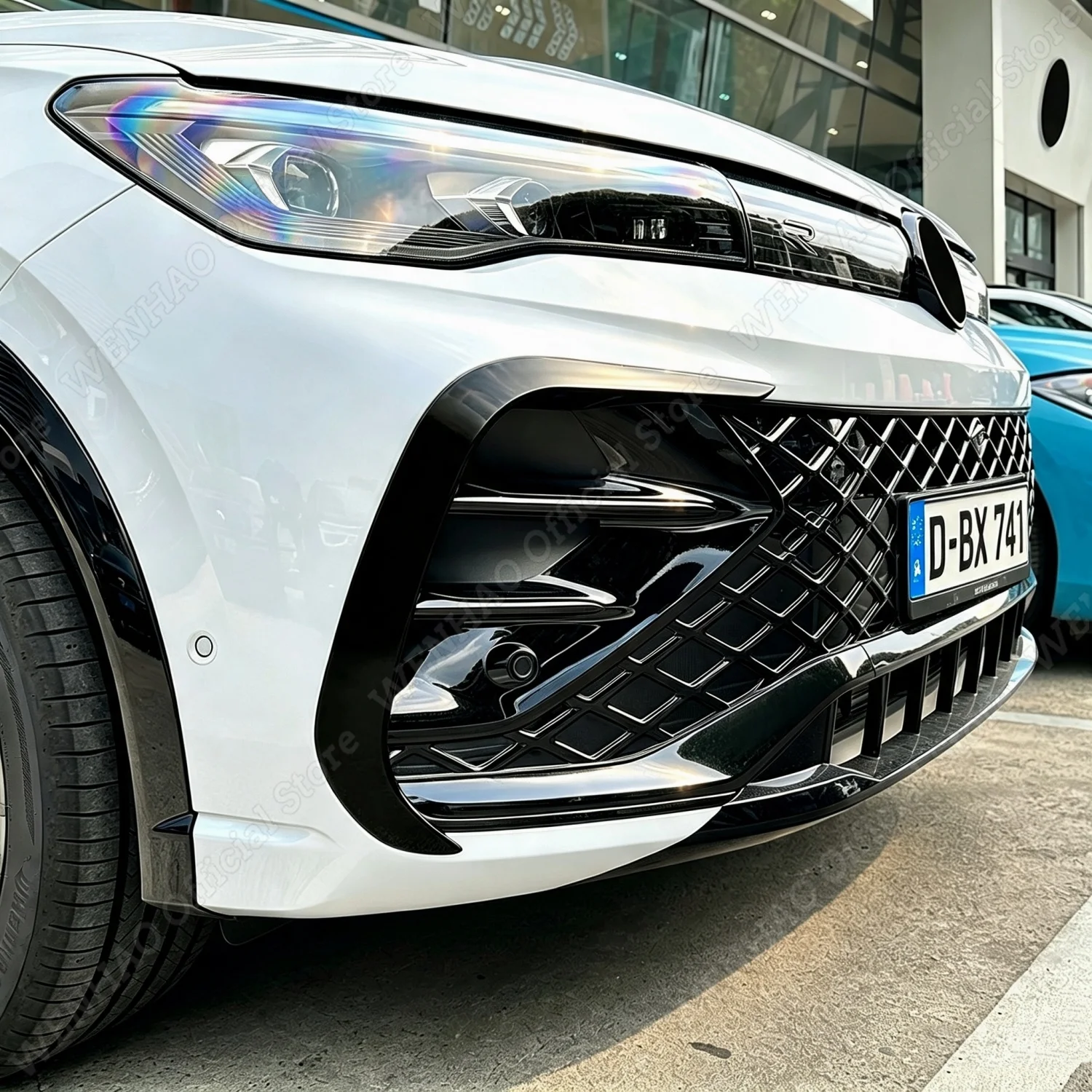 2PCS ABS Gloss Black Car Front Bumper Side Splitter For VW TIGUAN MK3 CT1 R-line 2024+ Tuning Bumper Trim Wind Knife  BodyKits