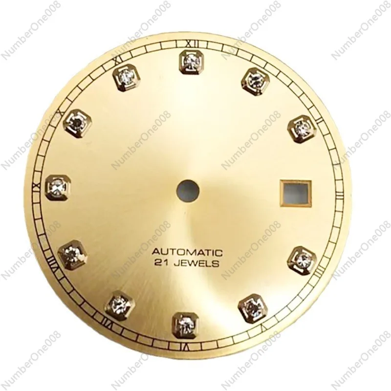 

Substitute Classic Log Dog Tooth Ring 316 Stainless Steel Gold Five-Leaf Watch Strap Dial Combination Set Compatible with NH35