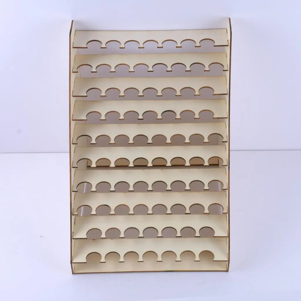 Multi Hole Paint Bottle Organizer Rack Wooden Stand Holder for DIY Pigment Storage Solution